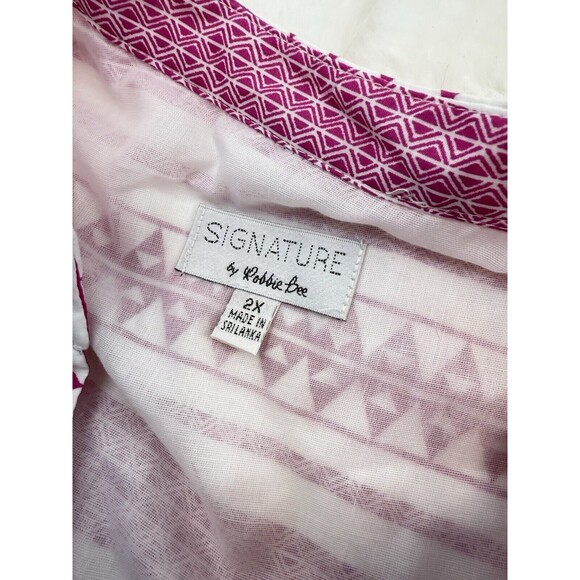 New Signature By Robbie Bee Womens Dress Size 2XL  Pink & White Sleeveless - Picture 8 of 13